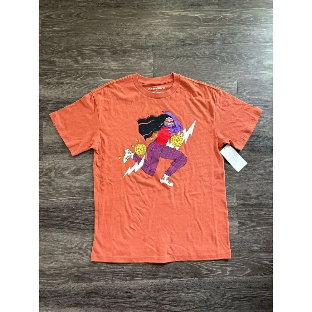 🐿️ NWT Urban Outfitters Dia Pacheco x Golden Hour Burnt Orange Graphic Tee Med